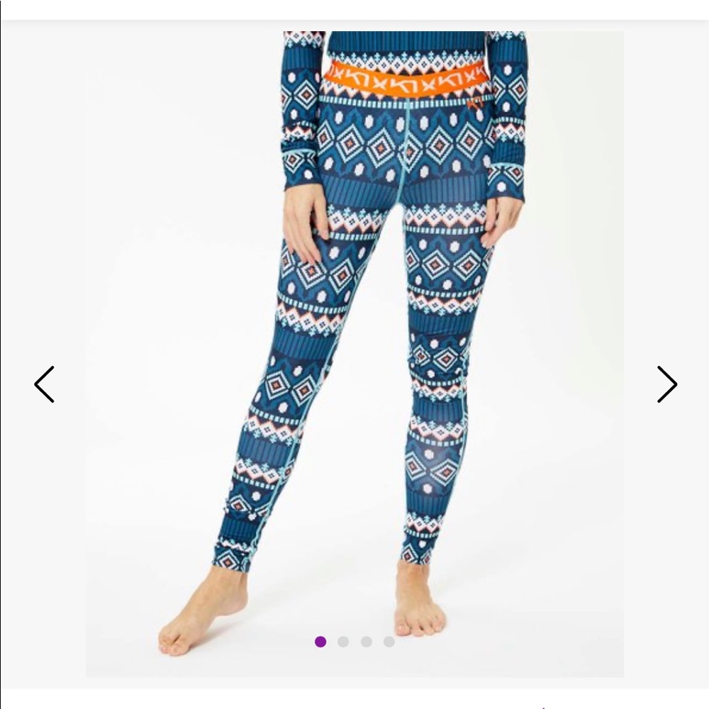 Topaz Blue & Orange Geometric Fryd Base-Layer Leggings